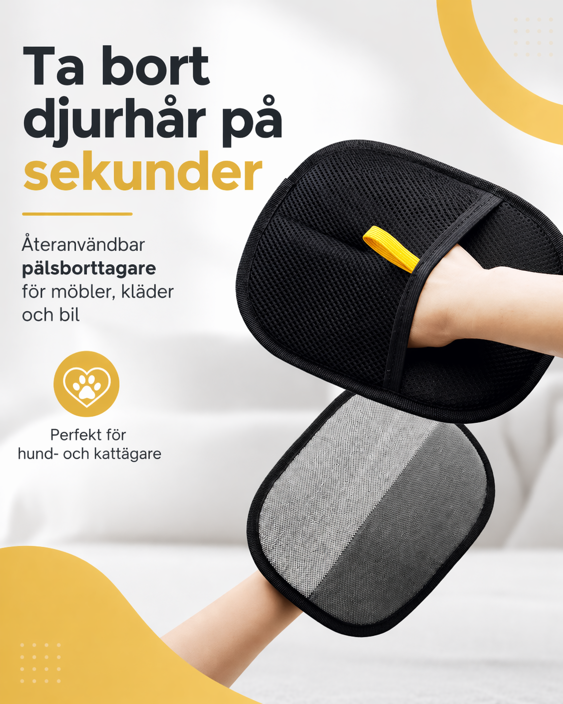 Pälsborttagare för kläder, möbler och bil